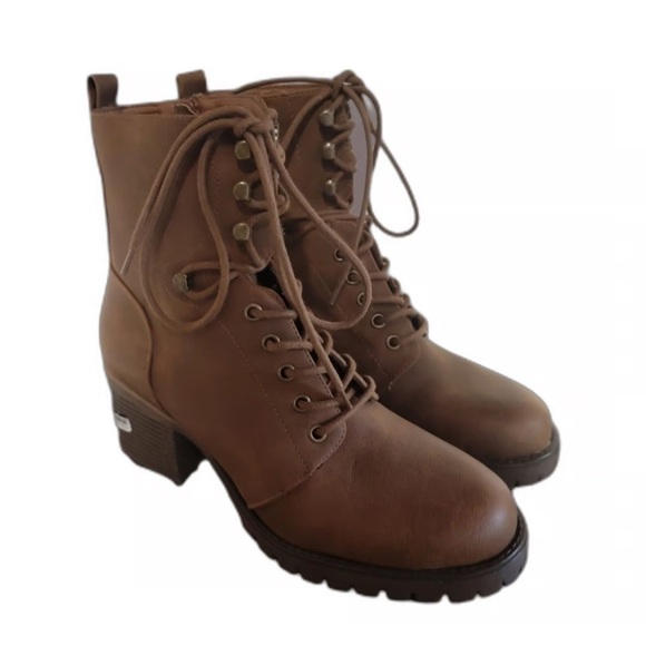 Universal thread brown combat style hiking boot lace up w zipper size 11 new - Picture 1 of 12